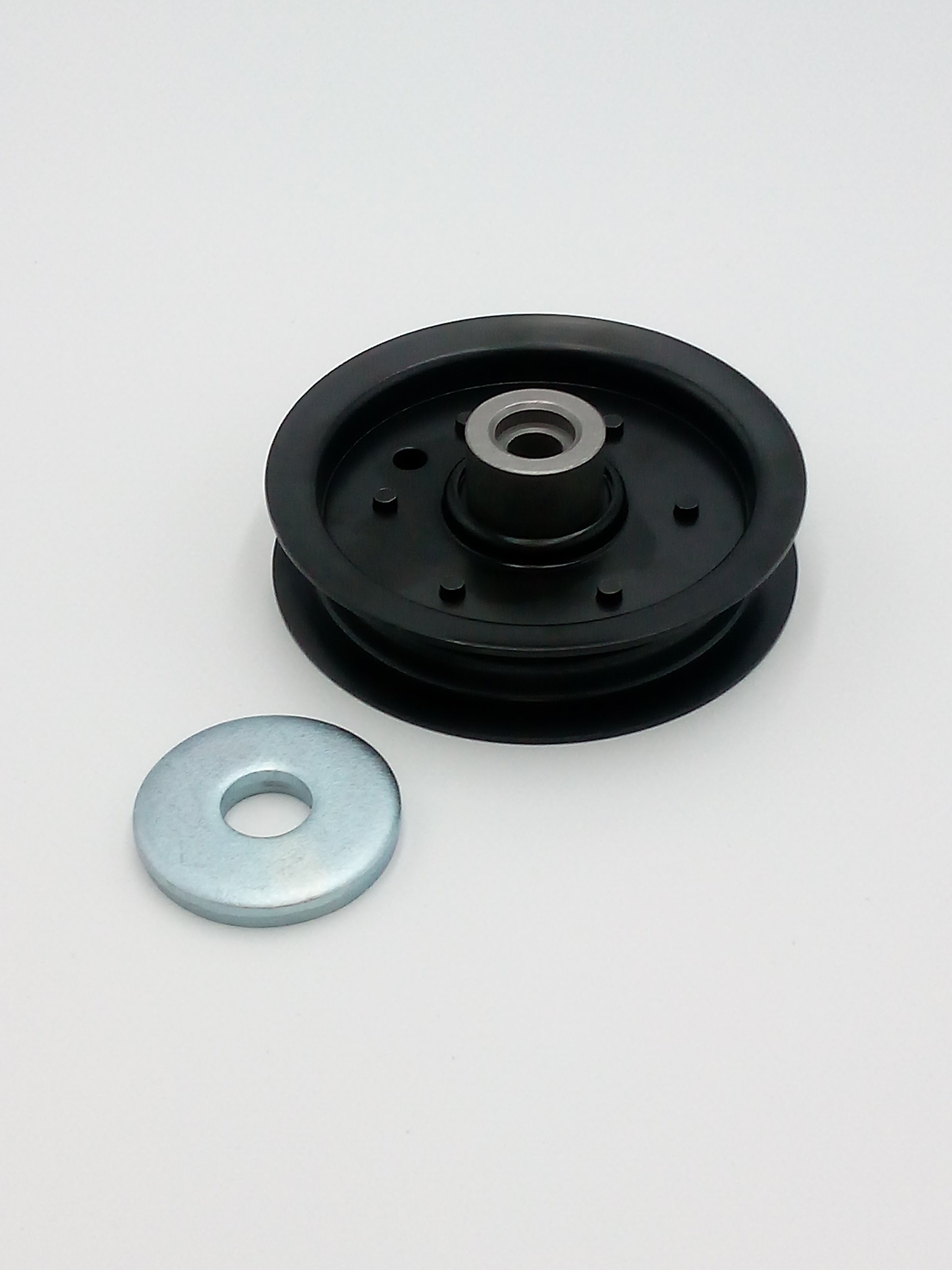 Hustler / BigDog Flat Steel Idler Pulley – 5.758" Deck Pulley (Replaces 604231 / 607479 / 126124)